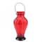 9.5" Frosted Red Ribbed Vase Glass Bottle Tea Light Candle Lantern